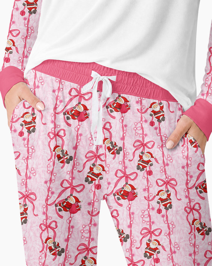 Sleigh All Day Santa Claus  Bamboo Women Pajama Set