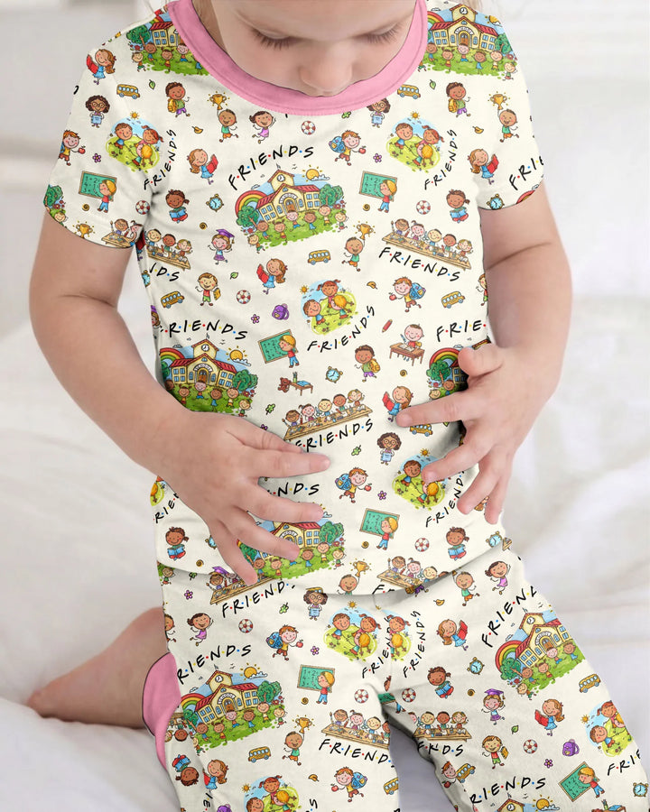 Zweiteiliges, kurzärmliges Pyjama-Set mit Marienkäfern
