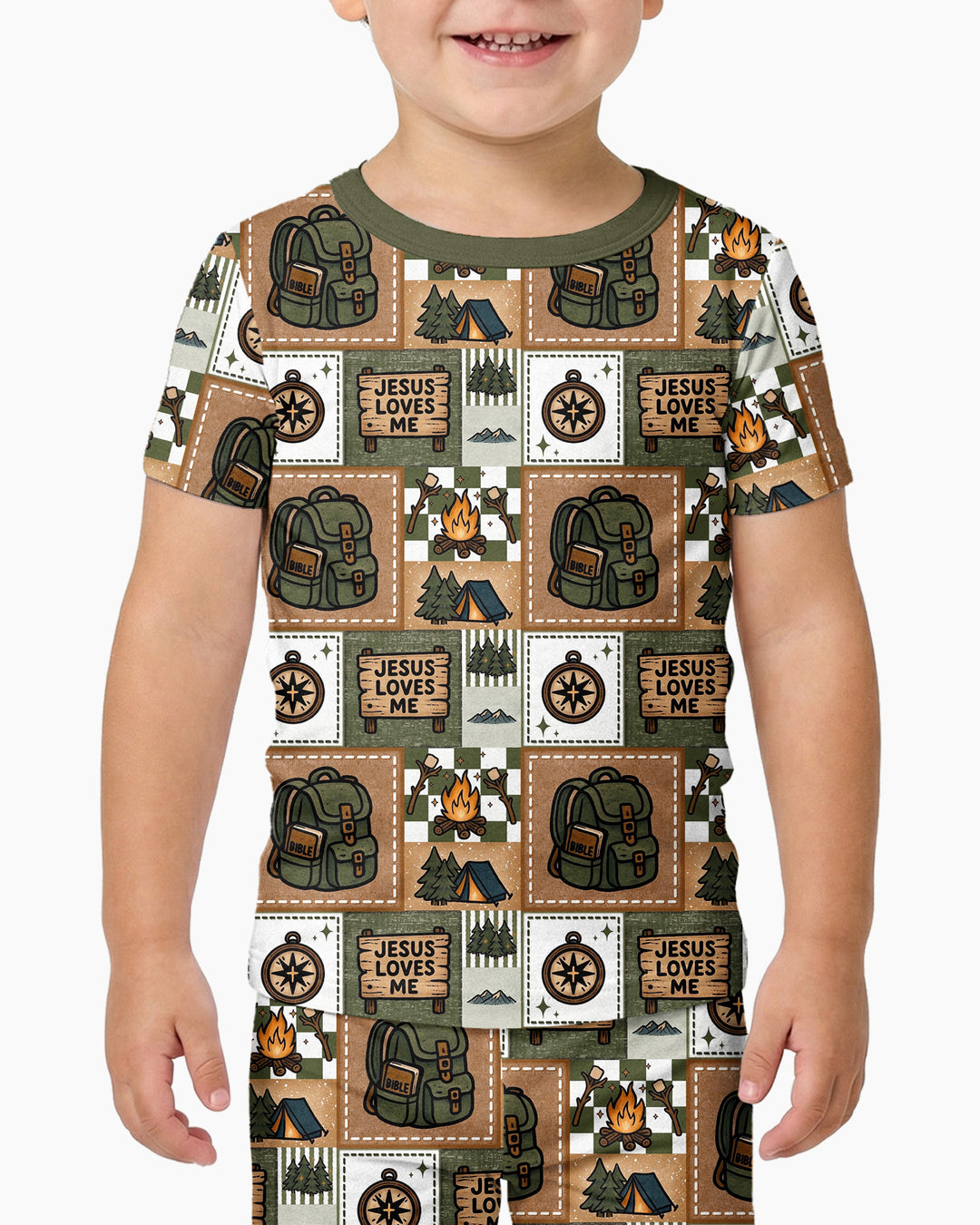 Zweiteiliges, kurzärmliges Pyjama-Set mit Marienkäfern