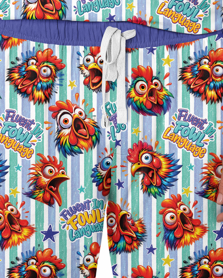 Fluent In Fowl Language Bamboo Men's Pajama Set