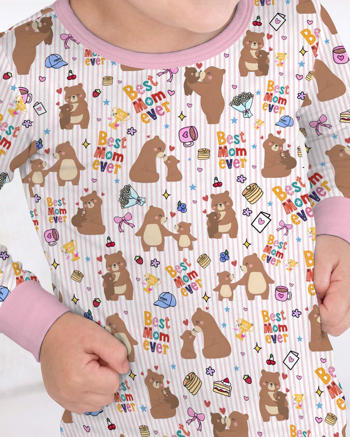 Zweiteiliges Langarm-Pyjama-Set mit Sommerfrüchten