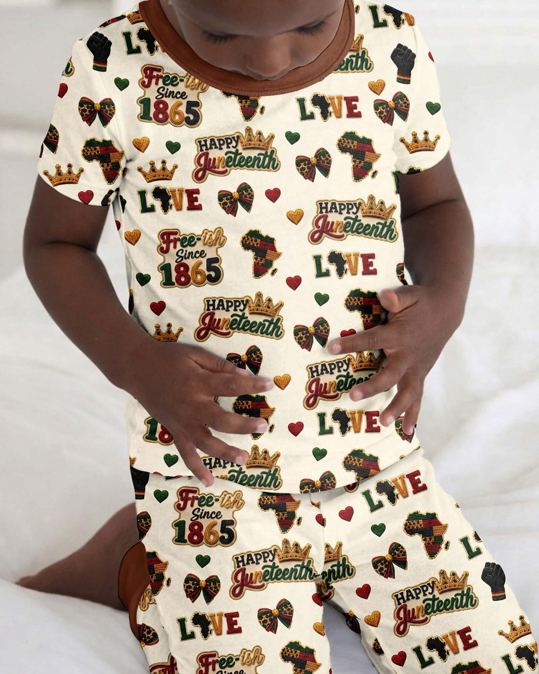 Zweiteiliges, kurzärmliges Pyjama-Set mit Marienkäfern