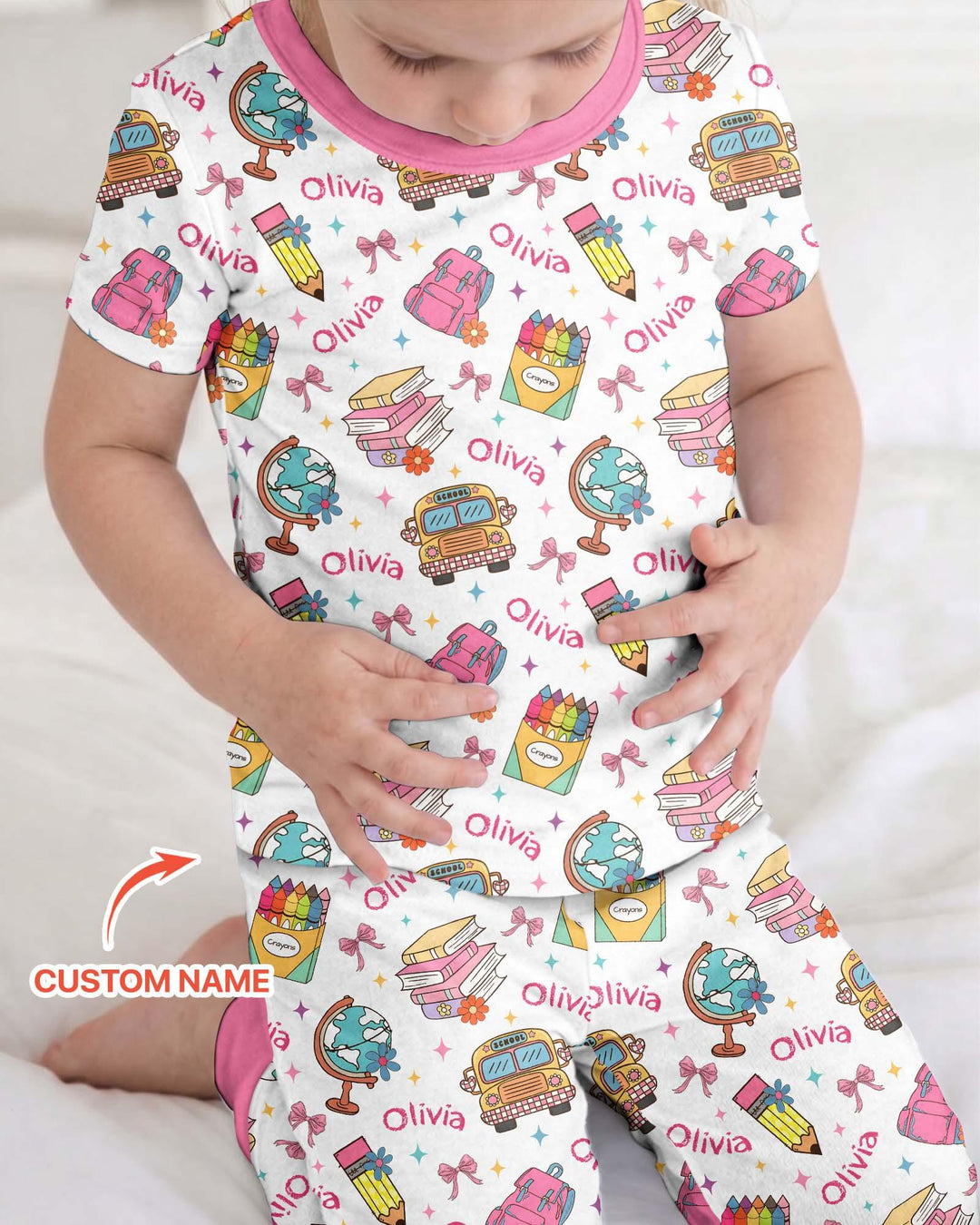 Zweiteiliges, kurzärmliges Pyjama-Set mit Marienkäfern