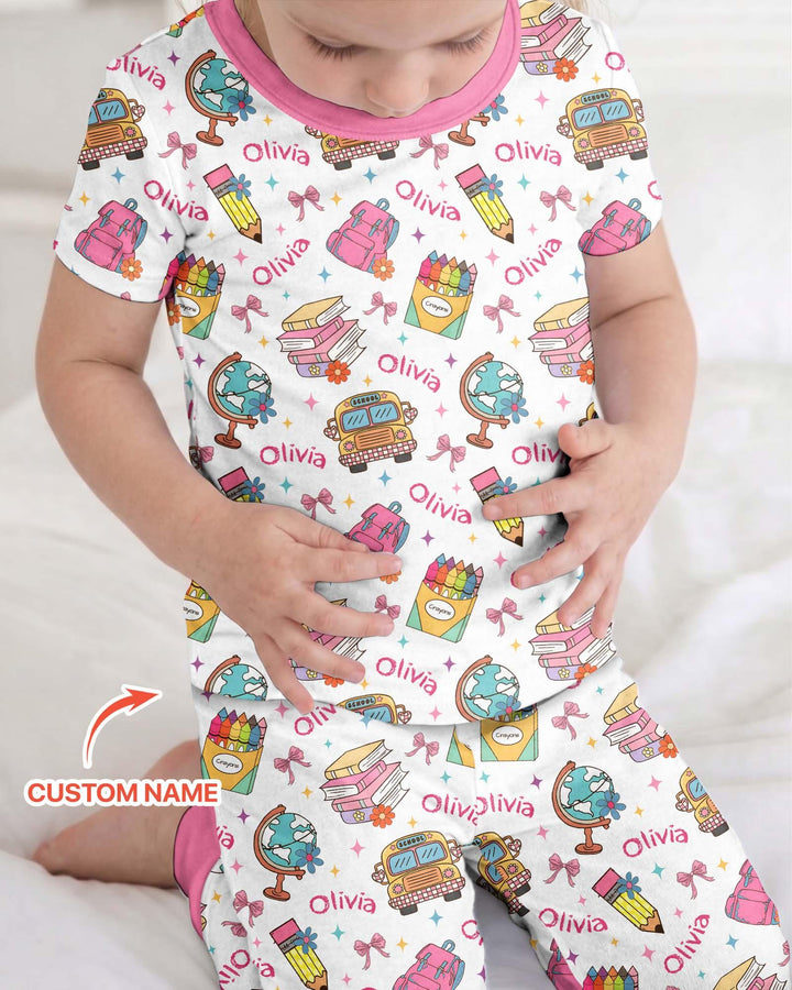 Zweiteiliges, kurzärmliges Pyjama-Set mit Marienkäfern