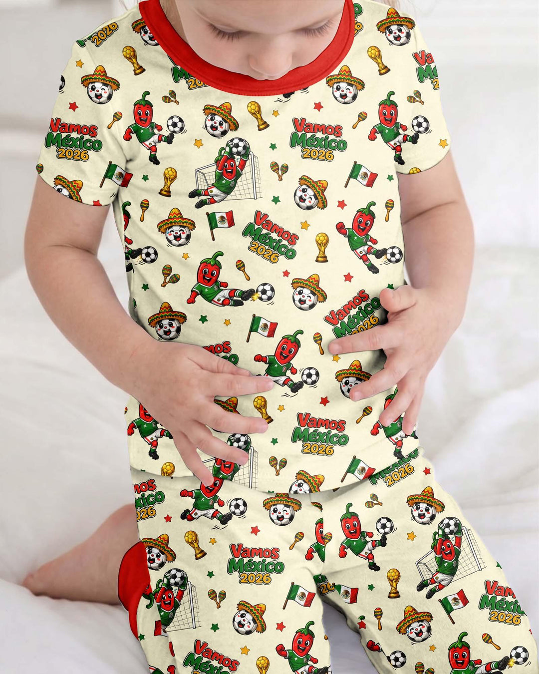 Zweiteiliges, kurzärmliges Pyjama-Set mit Marienkäfern