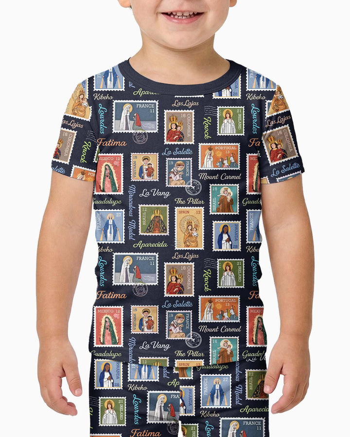 Zweiteiliges, kurzärmliges Pyjama-Set mit Marienkäfern