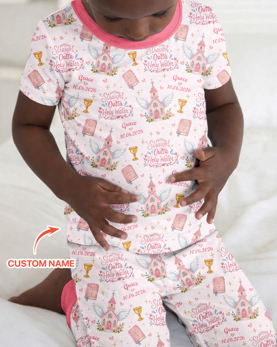 Zweiteiliges, kurzärmliges Pyjama-Set mit Marienkäfern