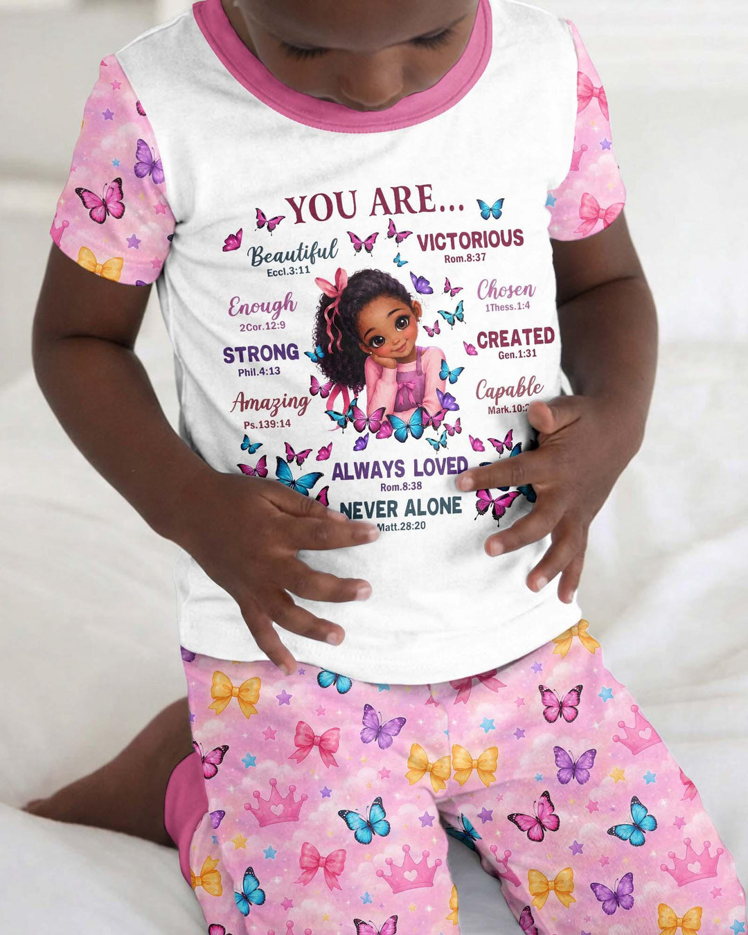 Zweiteiliges, kurzärmliges Pyjama-Set mit Marienkäfern