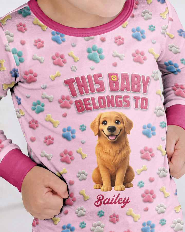 Baby Belongs To Cutie Dog Bamboo Two Piece Long Sleeve Pajama Set