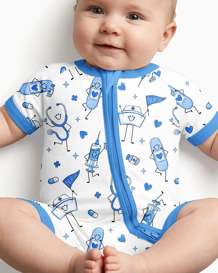 Cute Nurse Crew Bamboo Shorty Zippy