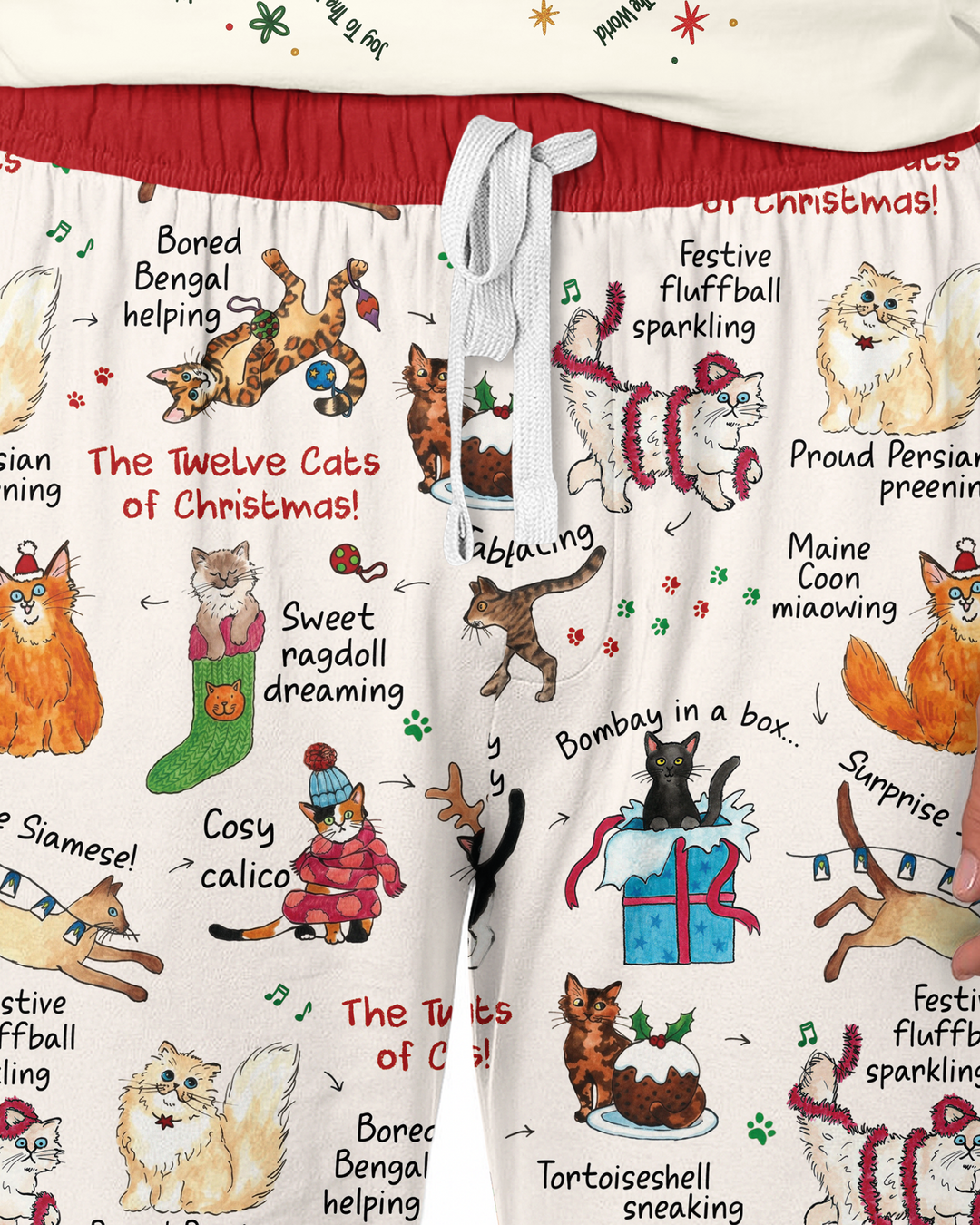 The 12 Cats of Christmas Bamboo Men's Pajama Set