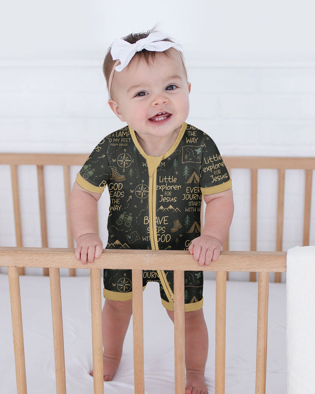 Little Explorer God Leads The Way Bamboo Shorty Zippy