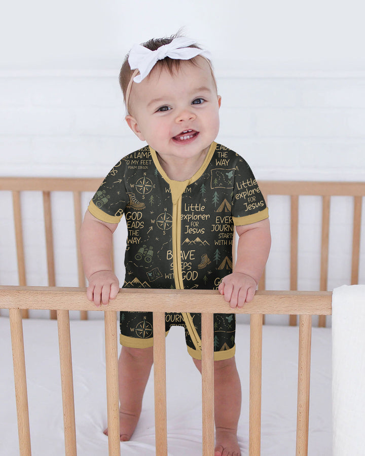 Little Explorer God Leads The Way Bamboo Shorty Zippy