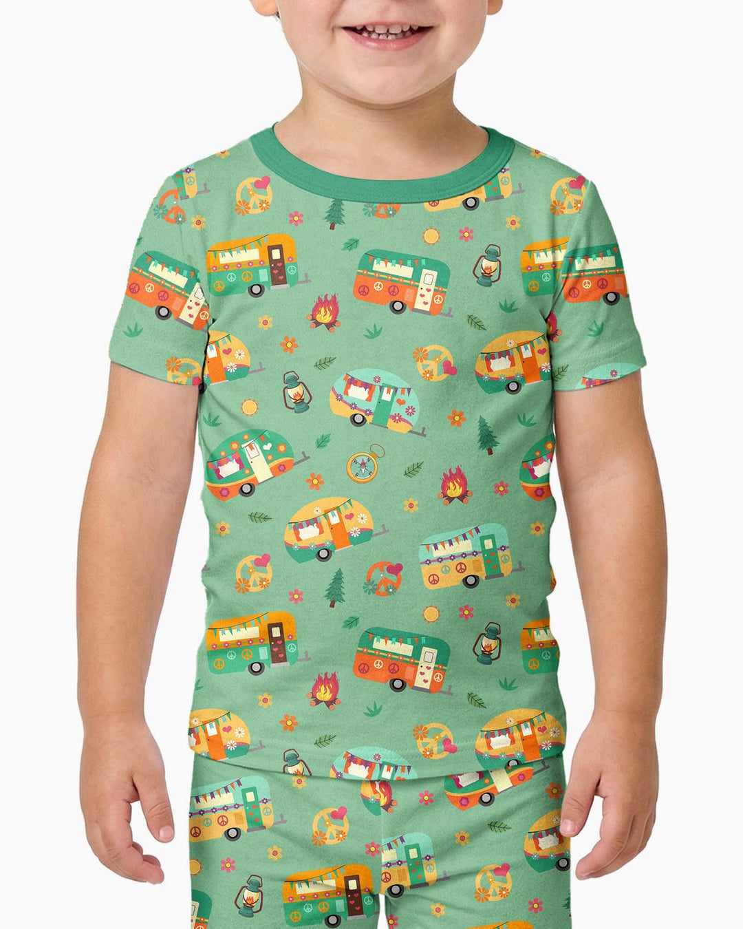 Happy Little Camper Bamboo Two Piece Short Sleeve Pajama Set