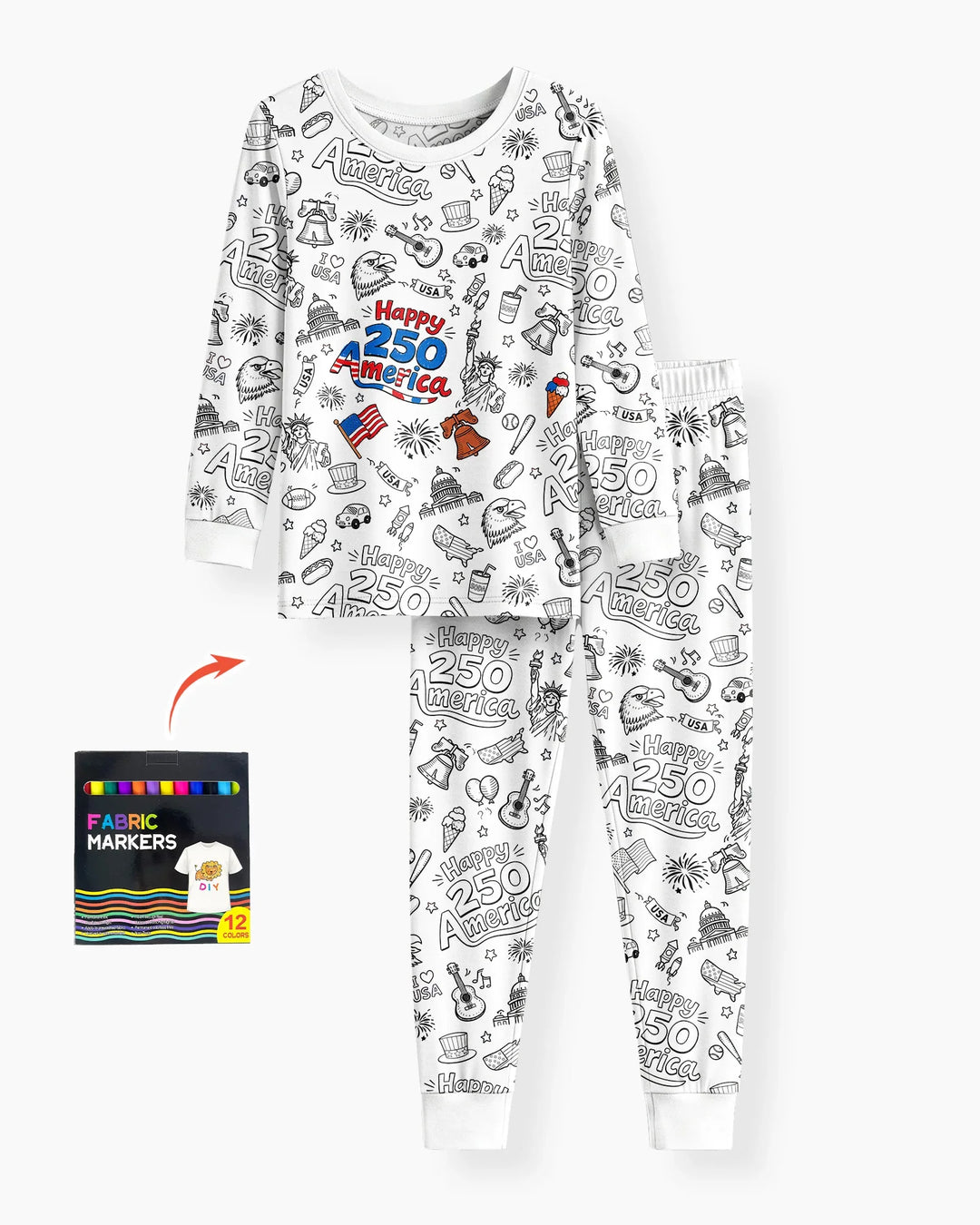 Zweiteiliges Langarm-Pyjama-Set mit Sommerfrüchten