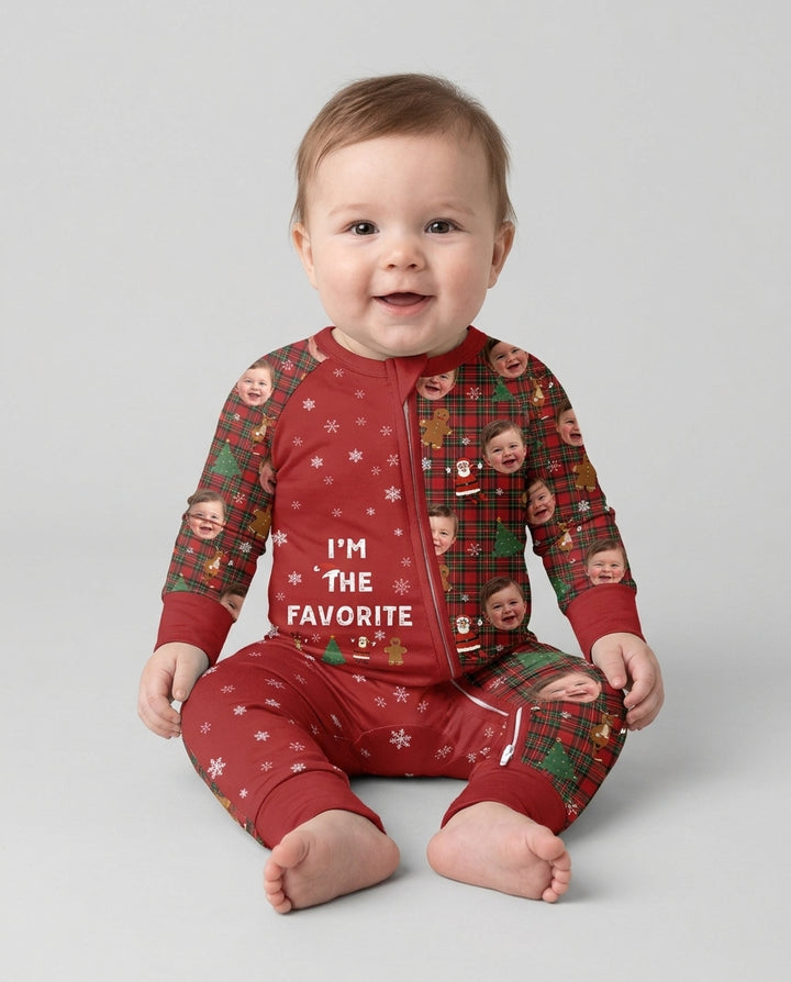 I'm The Favorite Christmas Funny Brother Sister Matching Bamboo Convertible Zippy
