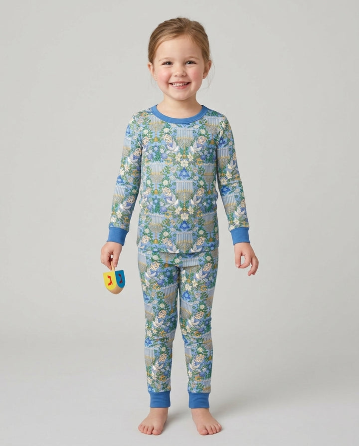 Hanukkah the Festival of Lights Mommy & Me Matching Bamboo Two Piece Long Sleeve Pajama Set