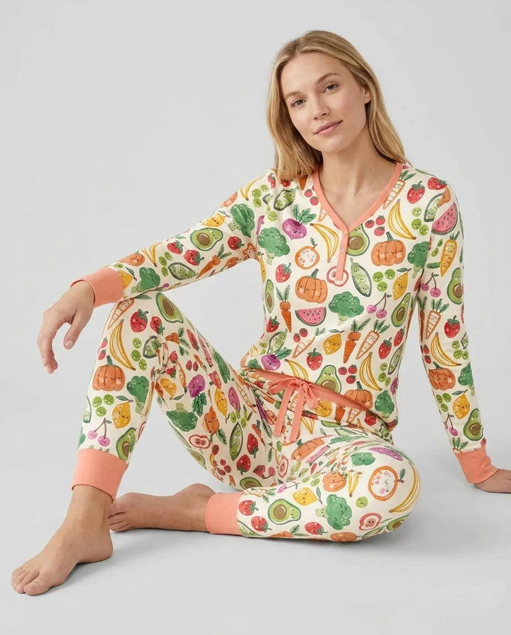 Veggie Friends Familien-Schlafanzug-Set aus Bambus für Damen
