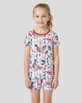 Template Zweiteiliges Pyjama-Set mit kurzen Ärmeln und Shorts