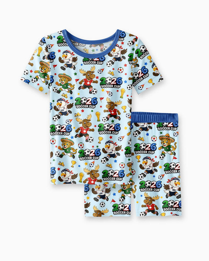 Schlafanzug-Set zweiteilig, kurze Ärmel, kurze Hose, Bambus