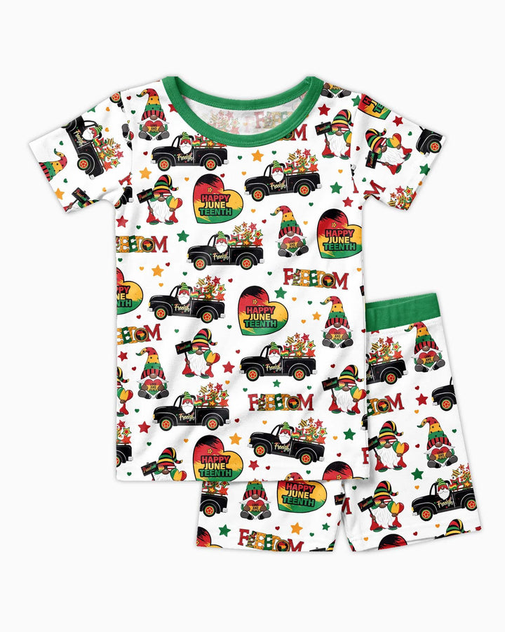 Template Zweiteiliges Pyjama-Set mit kurzen Ärmeln und Shorts