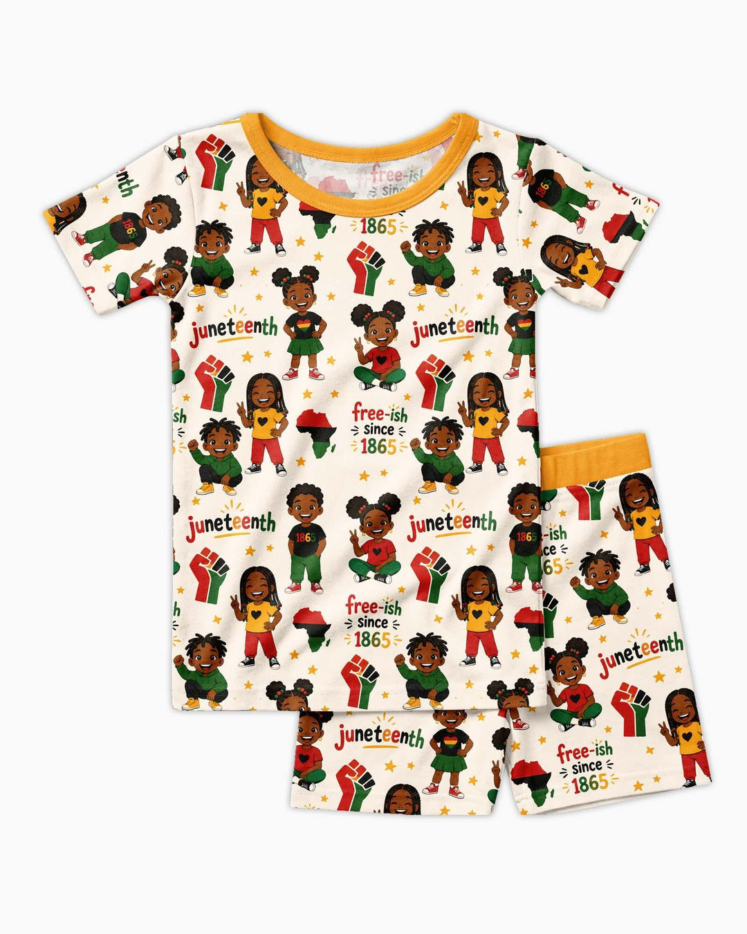 Template Zweiteiliges Pyjama-Set mit kurzen Ärmeln und Shorts