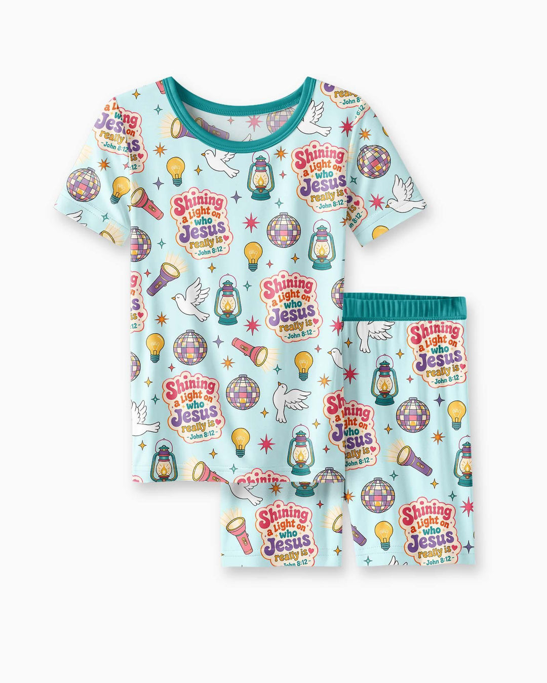 Template Zweiteiliges Pyjama-Set mit kurzen Ärmeln und Shorts