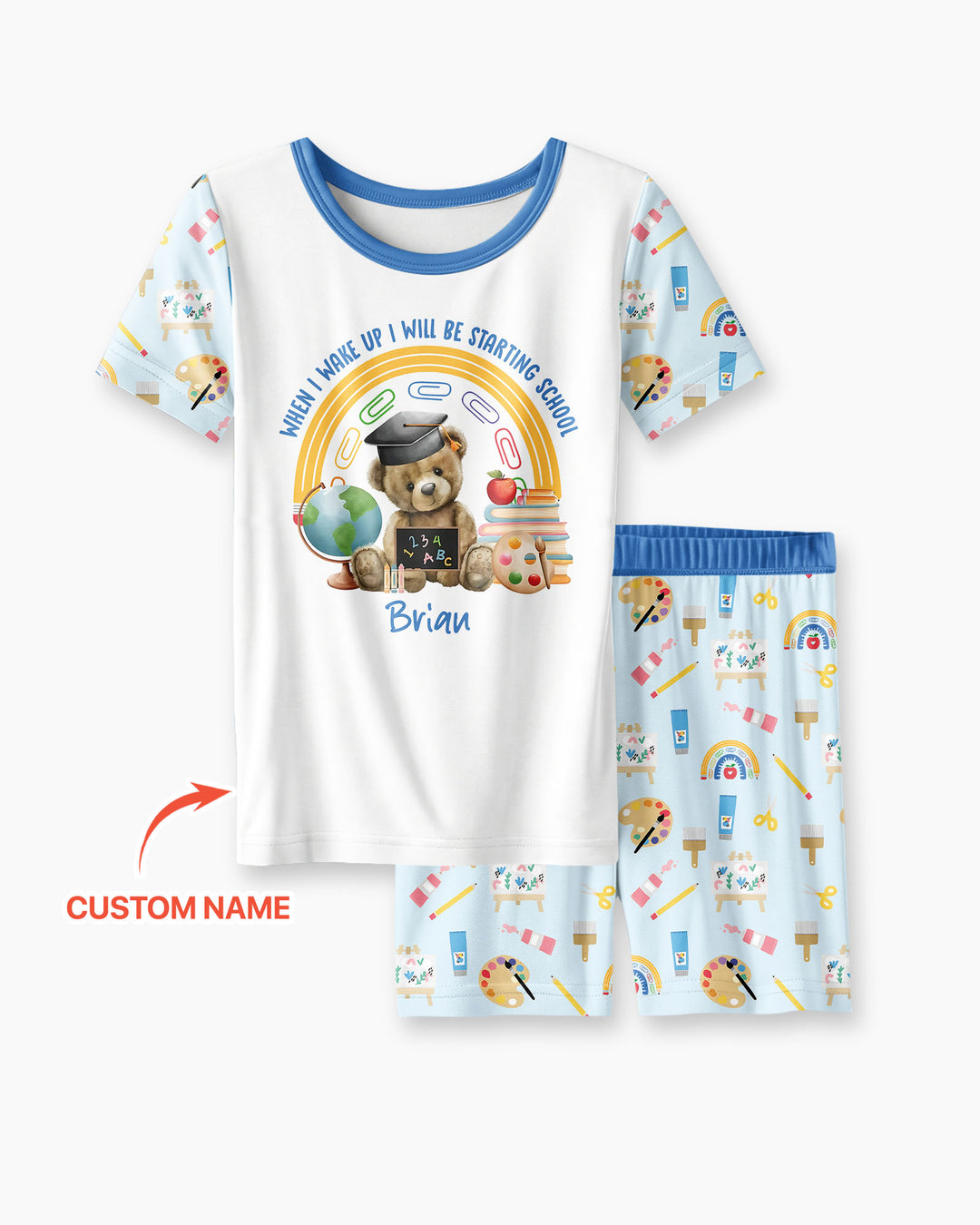 Schlafanzug-Set zweiteilig, kurze Ärmel, kurze Hose, Bambus