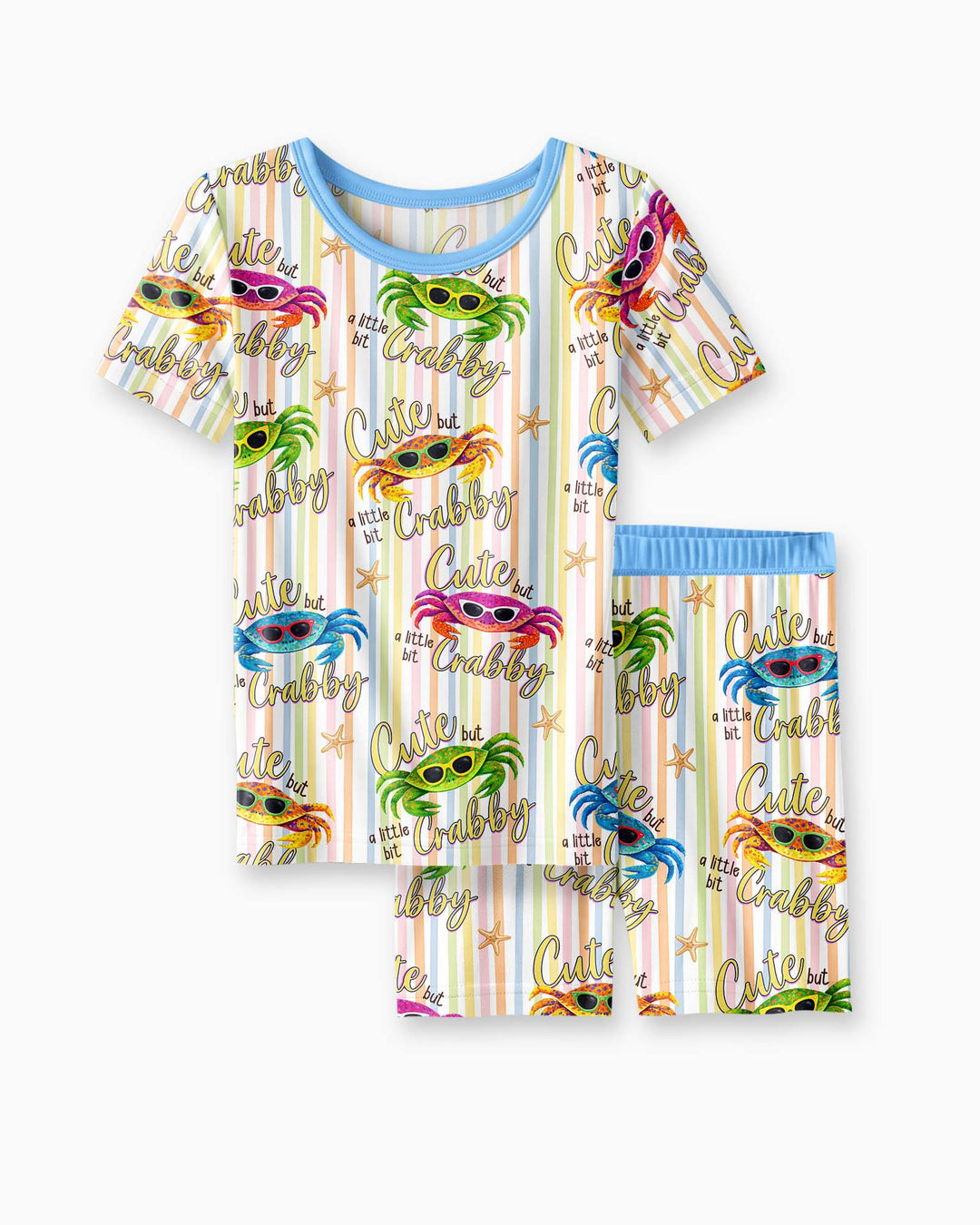Schlafanzug-Set zweiteilig, kurze Ärmel, kurze Hose, Bambus
