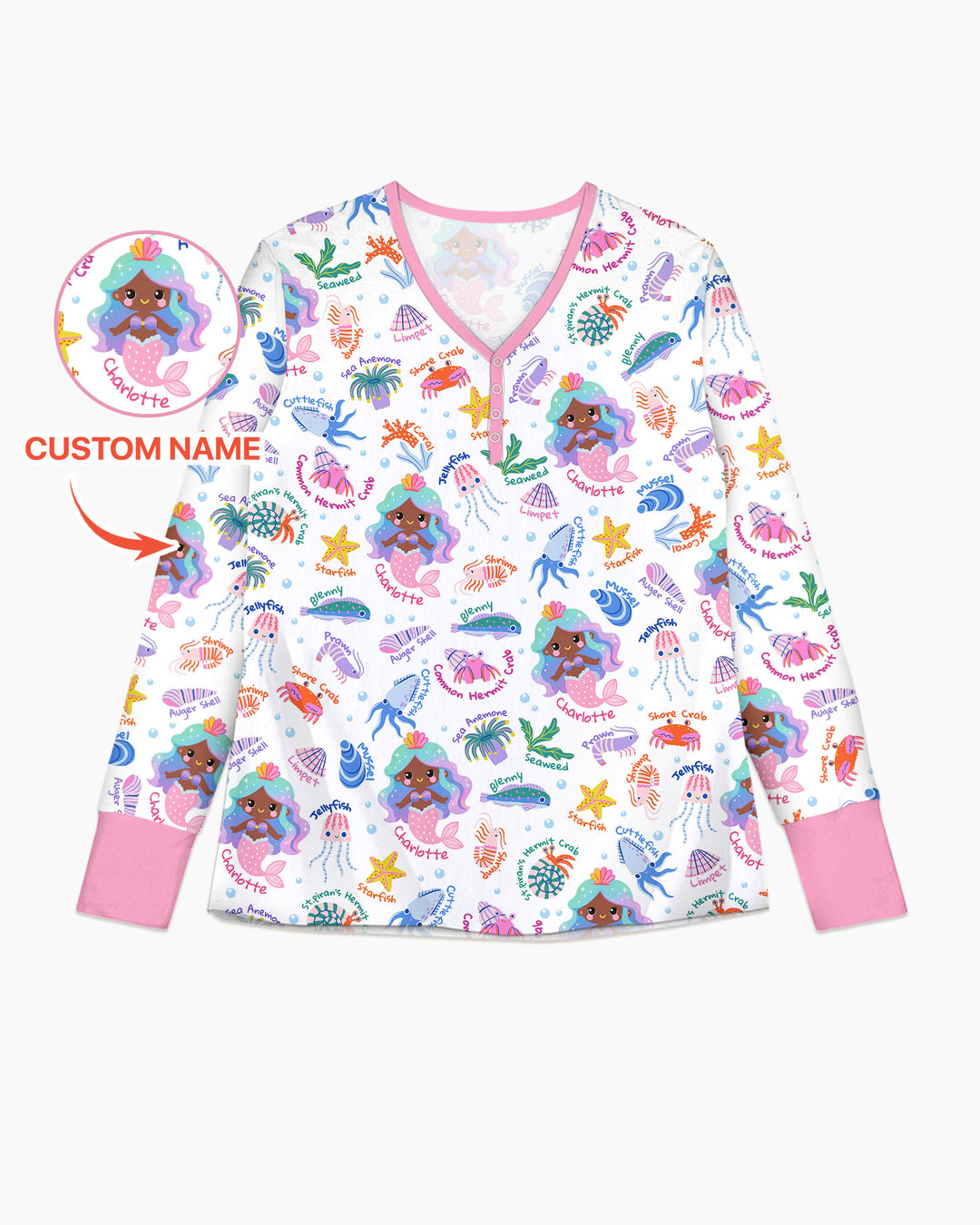 Template Damen Pyjama-Set aus personalisiertem Bambus