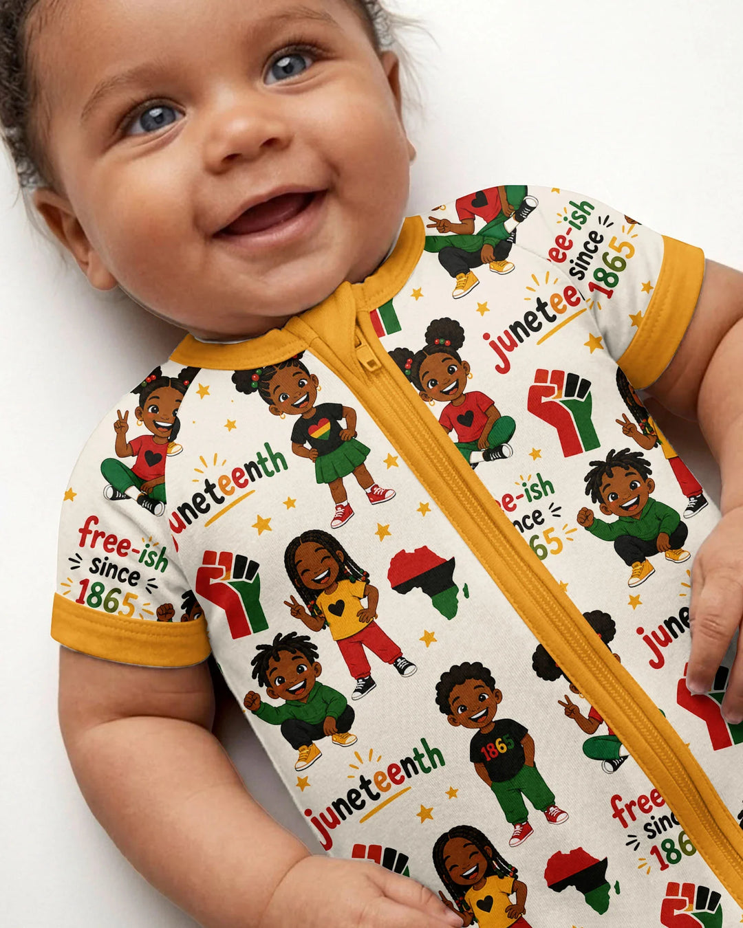 Juneteenth Free-ish Since 1865 Bamboo Shorty Zippy
