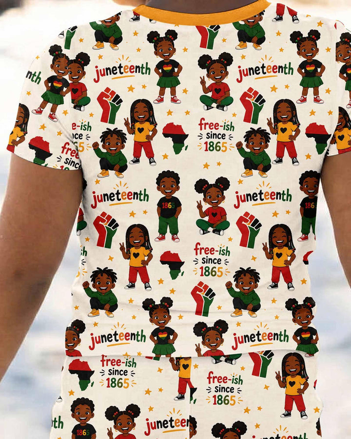 Zweiteiliges, kurzärmliges Pyjama-Set mit Marienkäfern