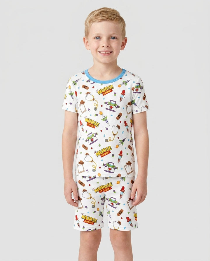 Zweiteiliges, kurzärmliges Pyjama-Set mit Marienkäfern