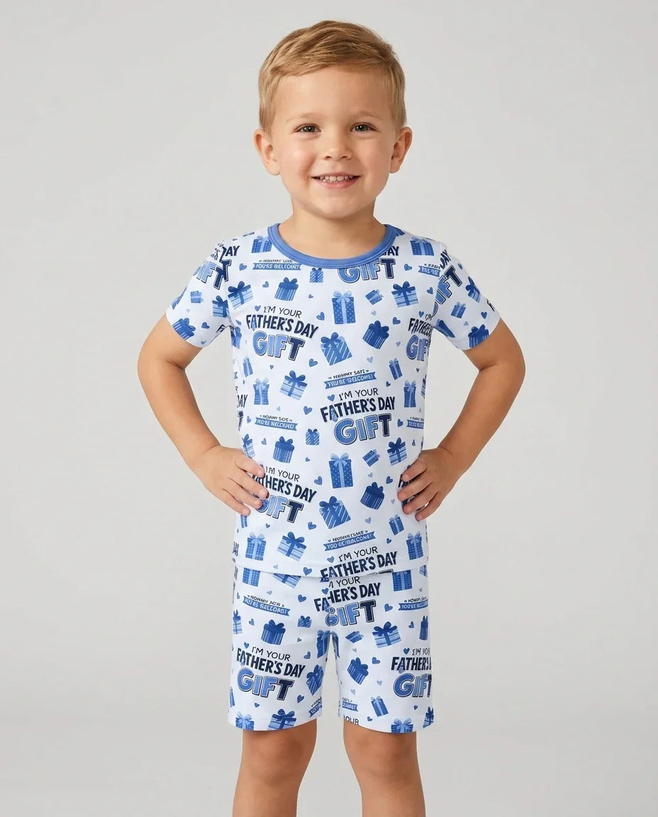 Schlafanzug-Set zweiteilig, kurze Ärmel, kurze Hose, Bambus