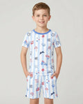 Template Zweiteiliges Pyjama-Set mit kurzen Ärmeln und Shorts