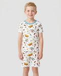 Template Zweiteiliges Pyjama-Set mit kurzen Ärmeln und Shorts
