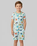 Schlafanzug-Set zweiteilig, kurze Ärmel, kurze Hose, Bambus