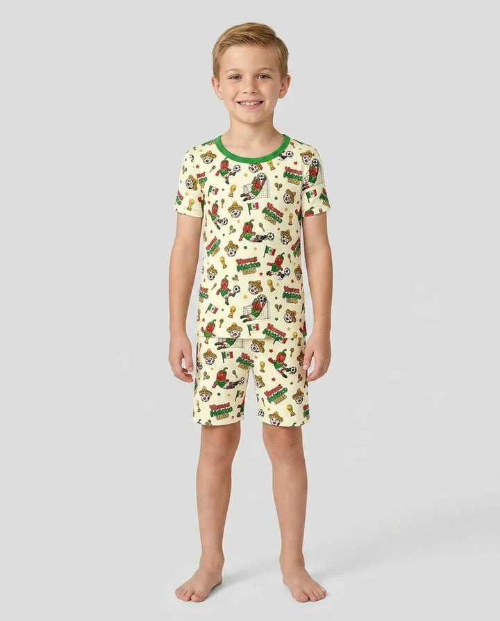 Schlafanzug-Set zweiteilig, kurze Ärmel, kurze Hose, Bambus