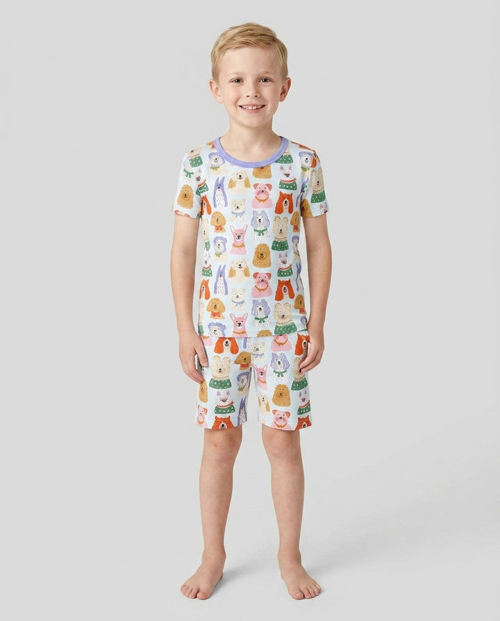 Schlafanzug-Set zweiteilig, kurze Ärmel, kurze Hose, Bambus