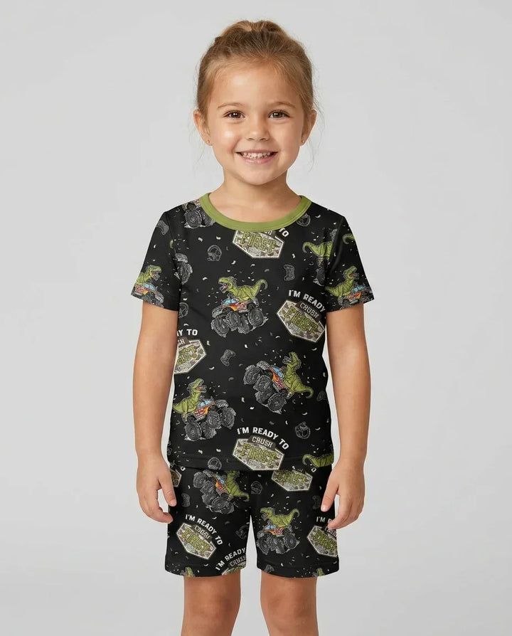 Schlafanzug-Set zweiteilig, kurze Ärmel, kurze Hose, Bambus