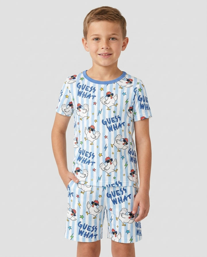 Guess What? Chicken Butt! Bamboo Two Piece Short Sleeve Shorts Pajama Set
