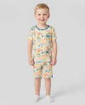 Beachy Boho Bamboo Two Piece Short Sleeve Shorts Pajama Set