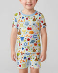 Template Zweiteiliges Pyjama-Set mit kurzen Ärmeln und Shorts