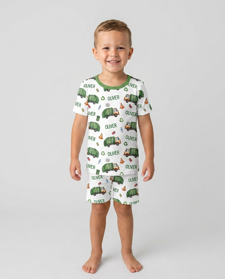 Schlafanzug-Set zweiteilig, kurze Ärmel, kurze Hose, Bambus