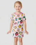Template Zweiteiliges Pyjama-Set mit kurzen Ärmeln und Shorts