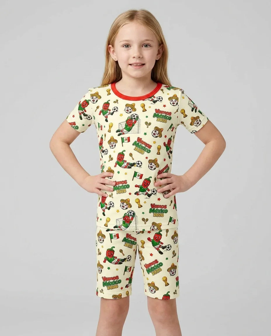 Schlafanzug-Set zweiteilig, kurze Ärmel, kurze Hose, Bambus