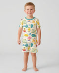 Summer Fruits Surfing On God's Promises Bamboo Two Piece Short Sleeve Shorts Pajama Set