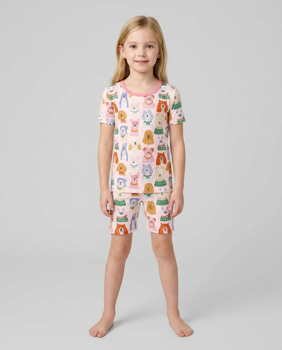 Schlafanzug-Set zweiteilig, kurze Ärmel, kurze Hose, Bambus