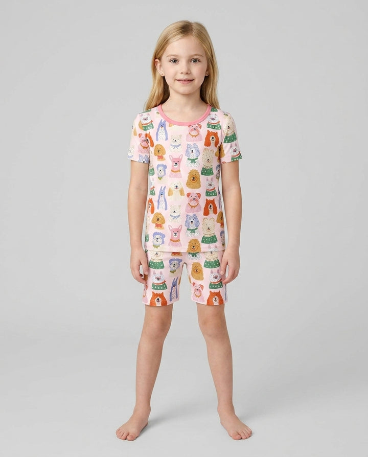 Schlafanzug-Set zweiteilig, kurze Ärmel, kurze Hose, Bambus