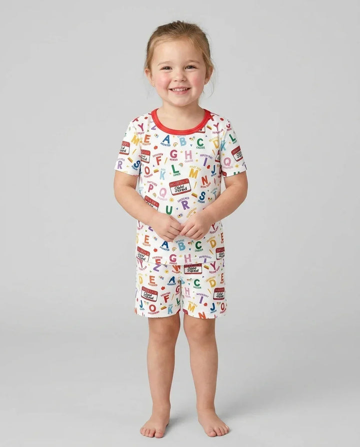 I'm A Child Of God ABCs Bamboo Two Piece Short Sleeve Shorts Pajama Set